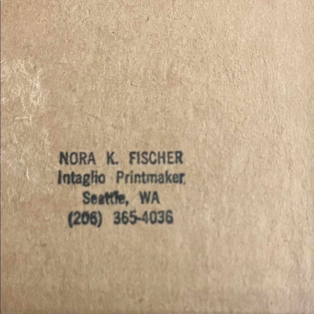 Nora K. Fischer Rustic Brown Wooden Frame with Cream Artwork